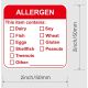 Allergen Warning Stickers 30pc