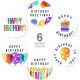 Happy Birthday 1.5 inch Stickers 50 pc