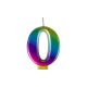 Rainbow Metallic Number Candle 0