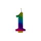 Rainbow Metallic Number Candle 1