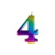 Rainbow Metallic Number Candle 4