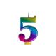 Rainbow Metallic Number Candle 5