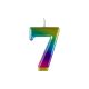 Rainbow Metallic Number Candle 7