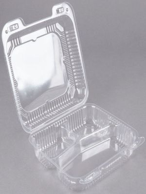 Clear 12 Compartment Hinged Plastic Box - 4 Pieces