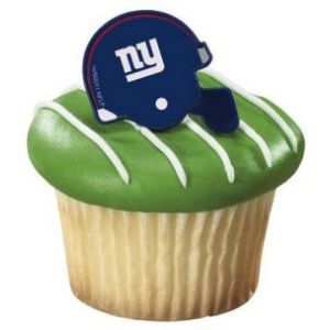 NFL NEW York GIANTS Football Cupcake Topper Rings for 